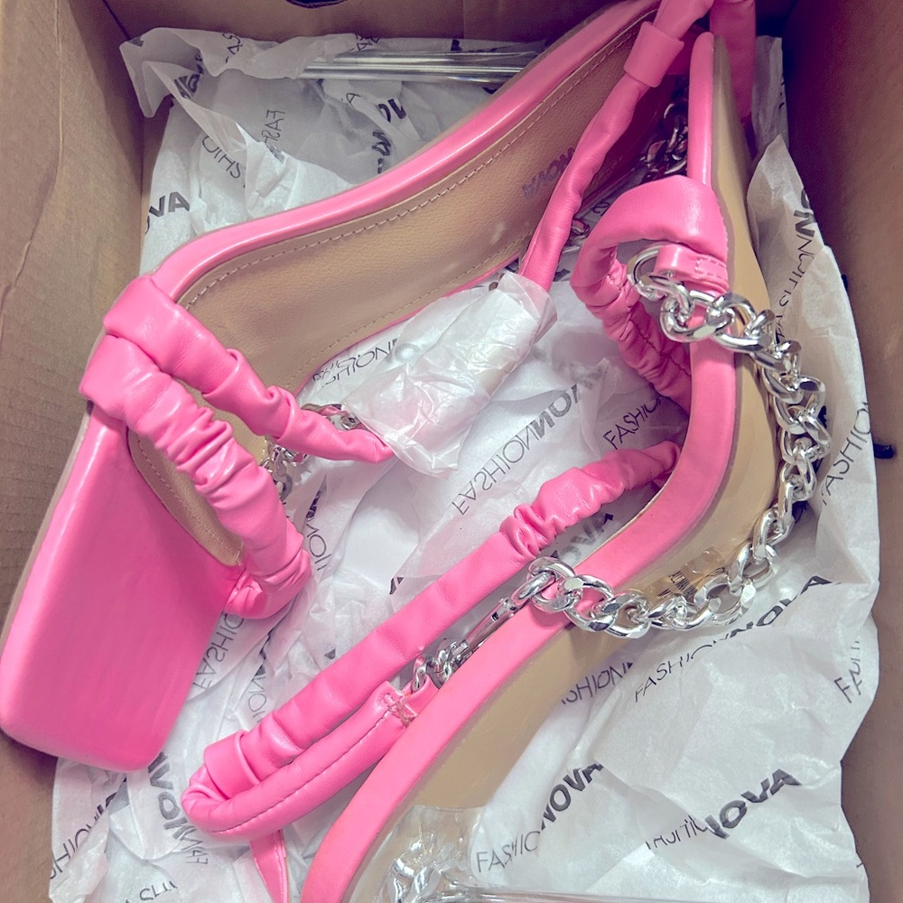 Pink Chain Heels